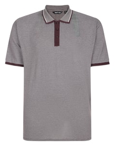Bigdude Pure Cotton Jacquard Polo Shirt Dark Maroon